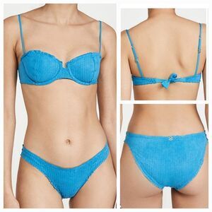 ViX Scales Nissi Women's Blue Bikini Top & Scales Basic Full Bikini Bottoms sz L